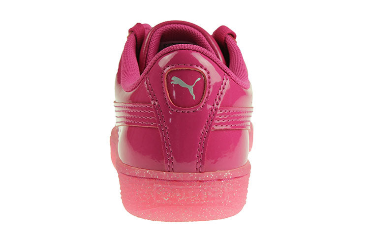PUMA Basket Patent Iced Glit Leisure Board Shoes K Pink 362461-01