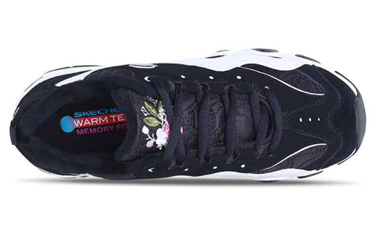 (WMNS) Skechers D'Lites Running Shoes Black/White 66666077-BLK