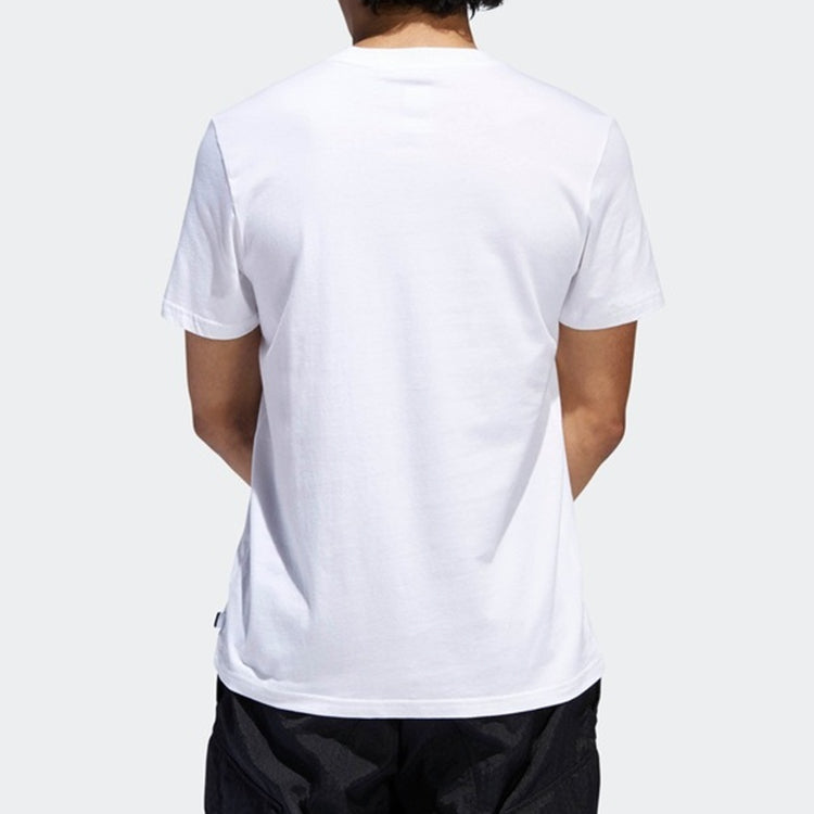 adidas originals Casual Cozy Round Neck Short Sleeve White DU8362