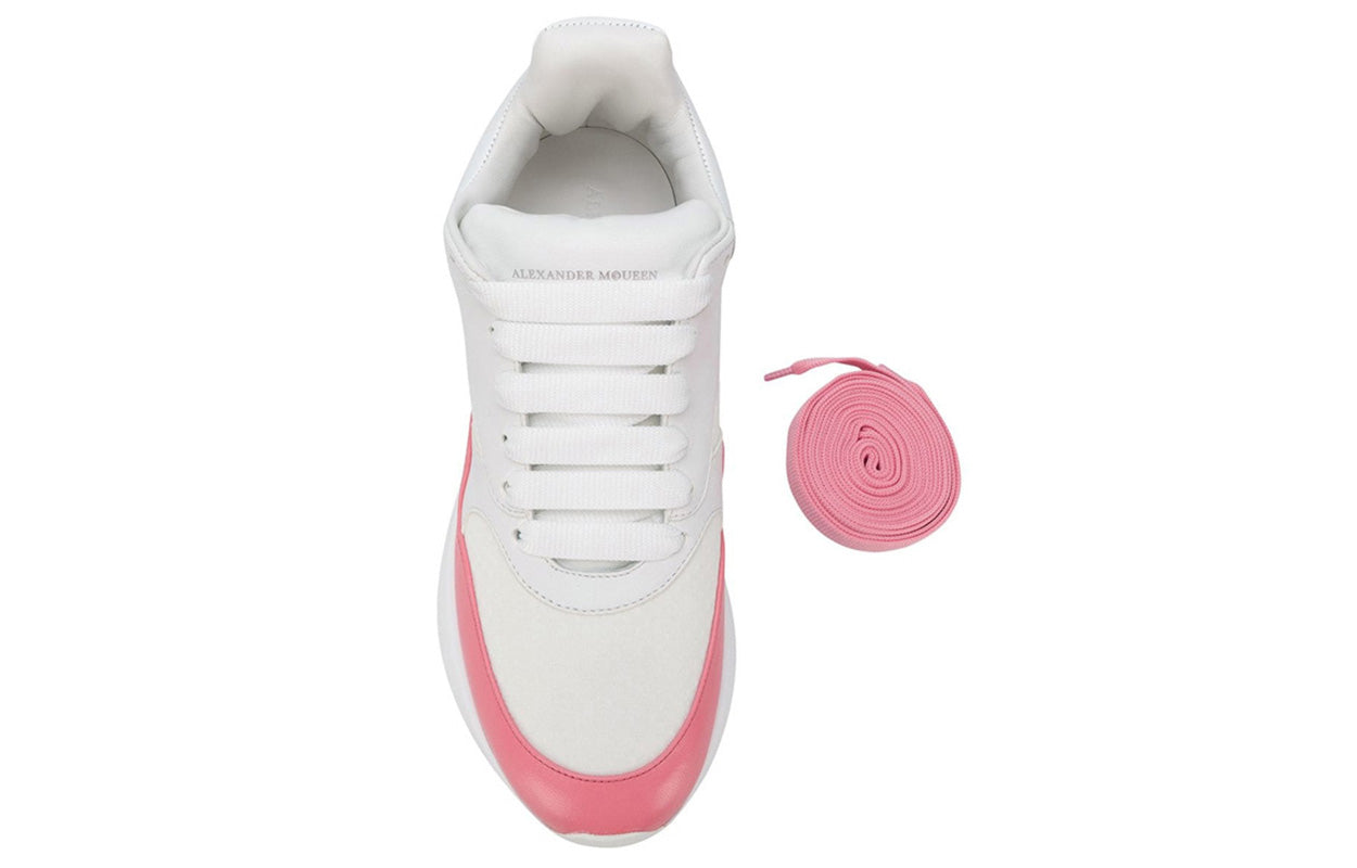 (WMNS) Alexander McQueen Oversized Runner in Nappa Calf Leather 'White Pink' 533710WHT999374