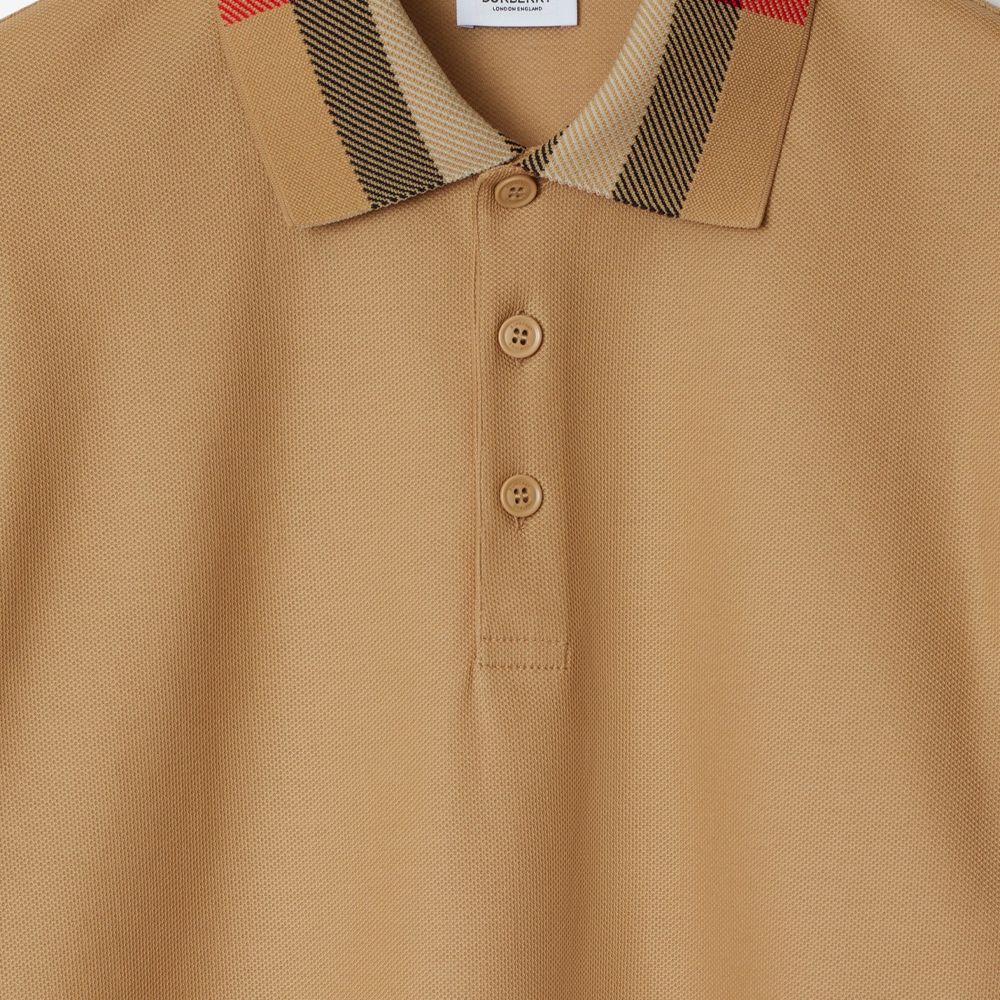 Burberry 26 Check Collar Cotton Polo Shirt 'Beige' 80959241