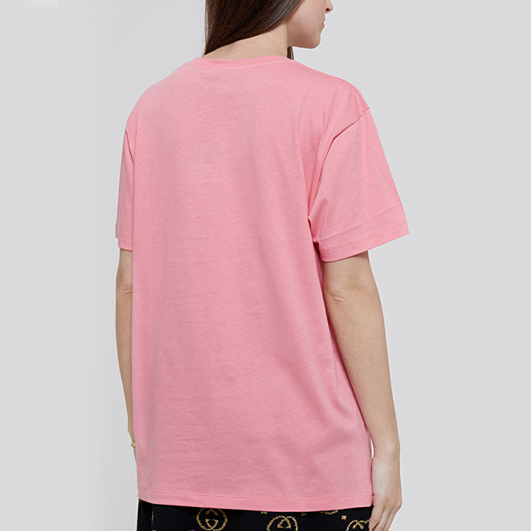 (WMNS) Gucci Bronzing Alphabet Short Sleeve Pink T-Shirt 615044-XJCLF-5351