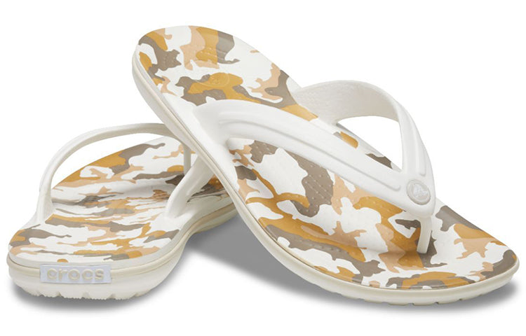 Crocs Crocband Printed Flip Flops 'White Tan' 205943-94S