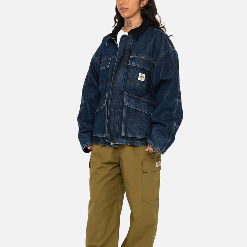 Stussy Washed Canvas Shop Jacket 'Blue' 115688
