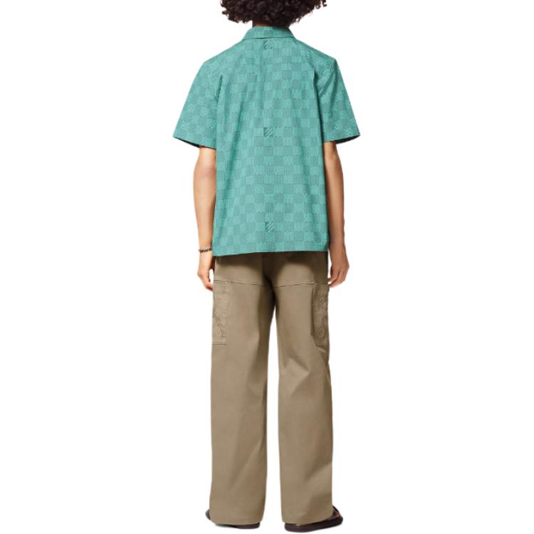 LOUIS VUITTON Printed Cotton Shirt 'Teal' 1AFQXX