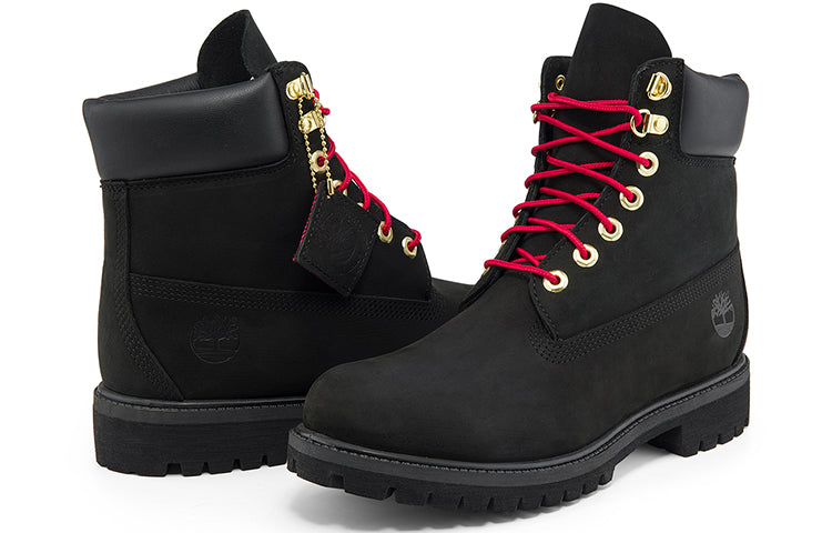 Timberland 6 Inch Waterproof Premium Boots 'Black Red' A2GHY001