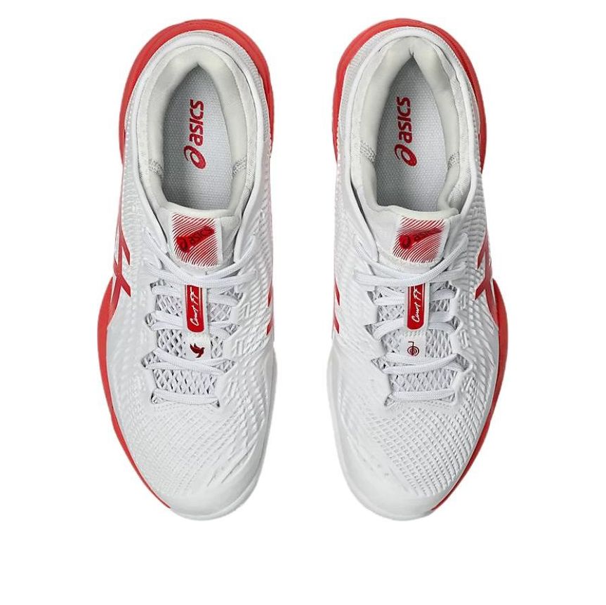 ASICS Court FF 3 Novak Clay 'White Electric Red' 1041A521-966