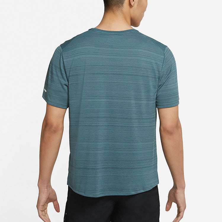 Nike M Nk Df Miler Top Ss Running Training Sports Short Sleeve Gray Green Graygreen CU5993-387