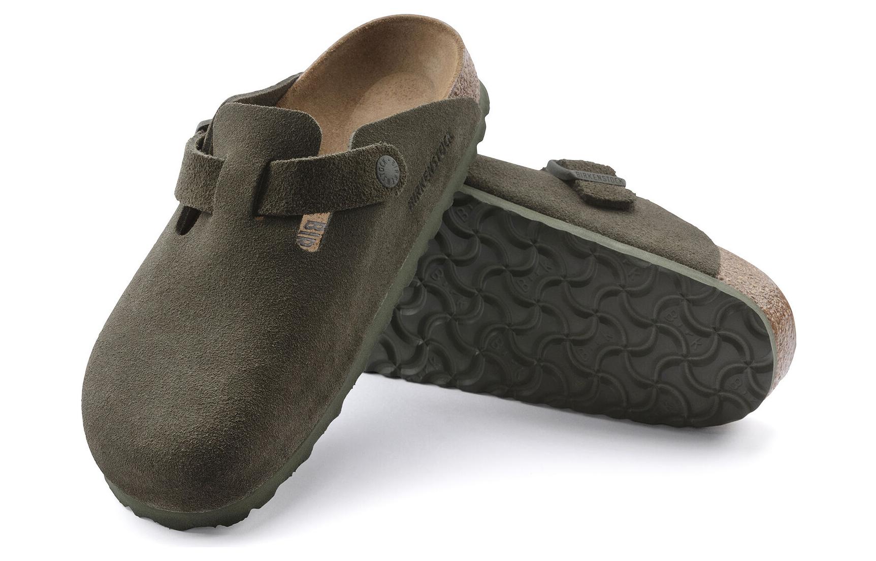 Birkenstock Boston Suede Leather Regular 'Suede Moss Green' 1024721