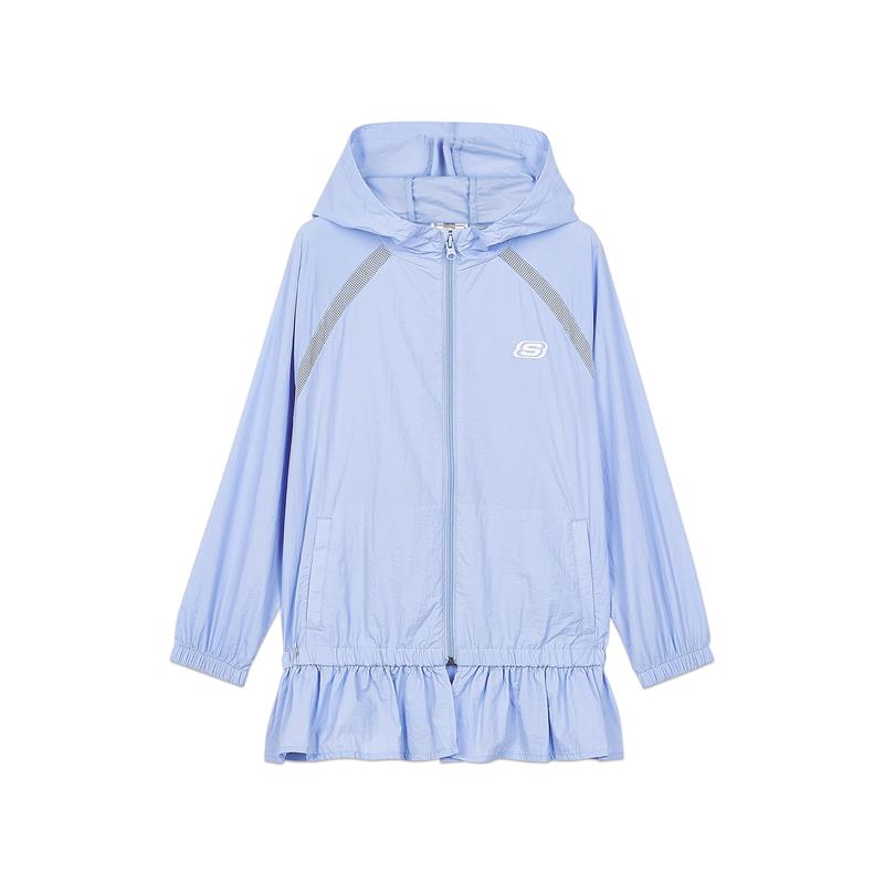 (GS) Skechers Solid Color Hem Lace Knitted Hooded Jacket 'Pink White Purple' L221G031