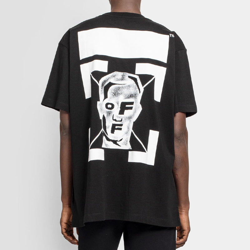 Off-White Back Alphabet Printing Short Sleeve Black OMAA038E20JER0091001