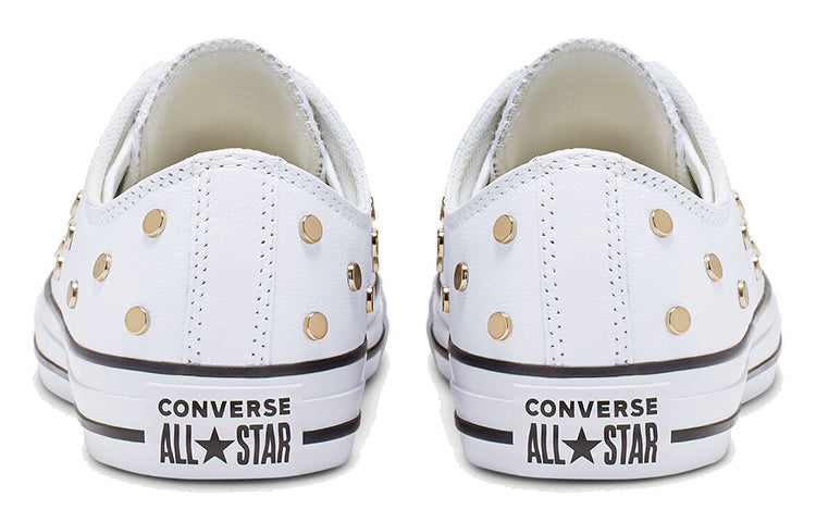 (WMNS) Converse Chuck Taylor All Star Studs Low Top Leather Spot Rivet White 565850C
