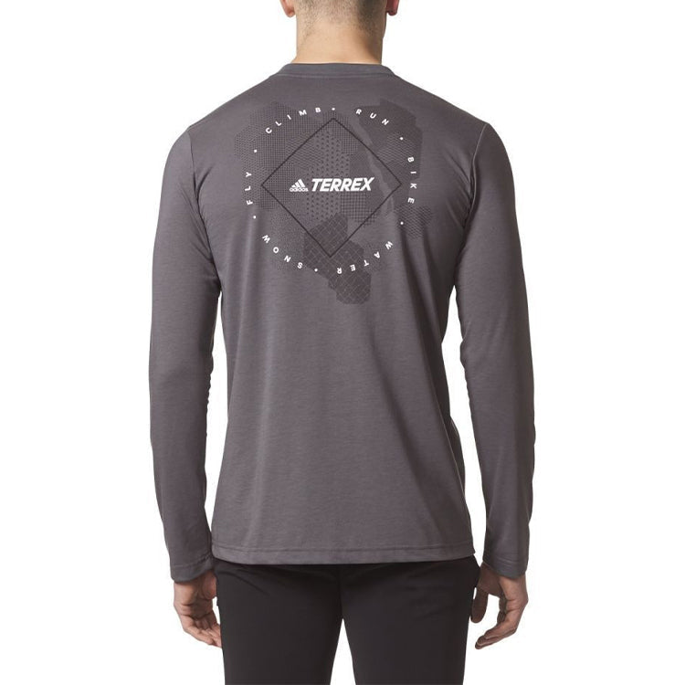 adidas Felsblock Sports Training Gym Round Neck Pullover Long Sleeves Gray BS1106
