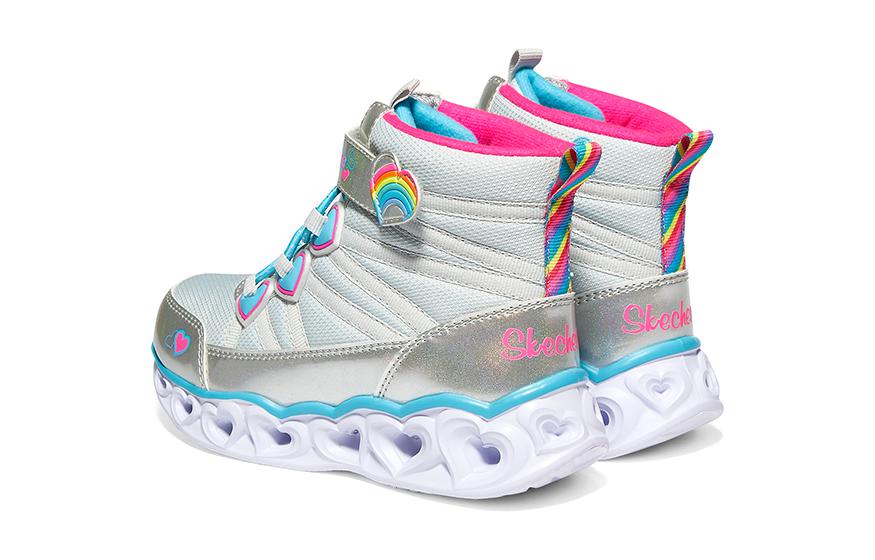 (GS) Skechers Sweetheart Lights 'White Silver Blue' 302668L-SMLT