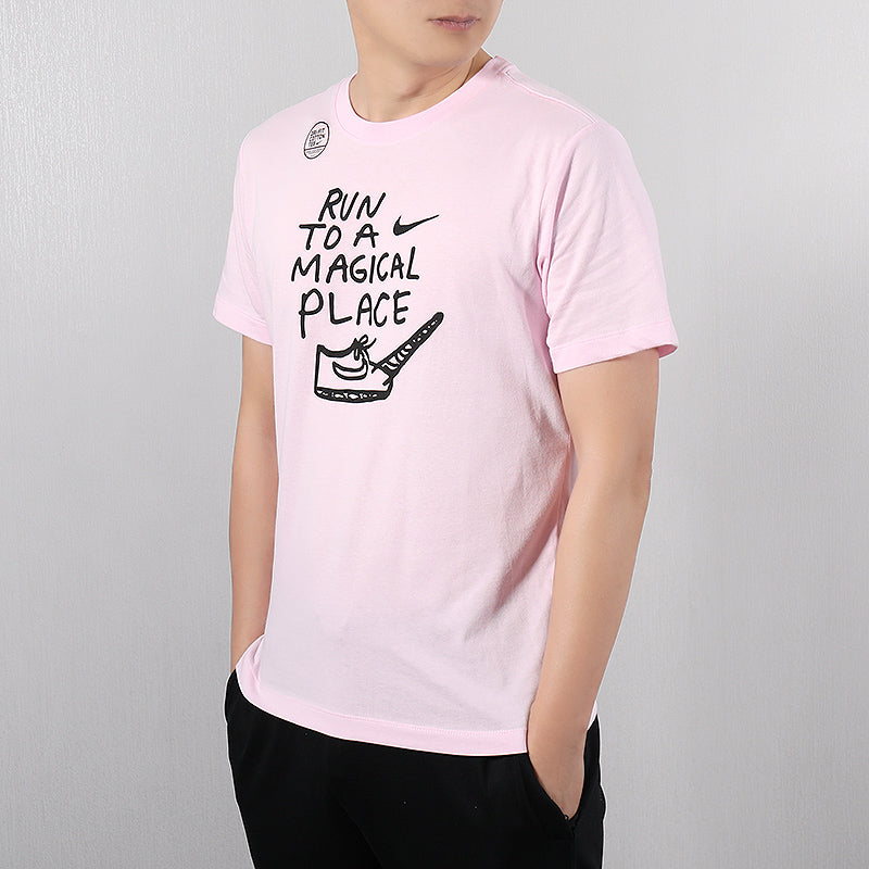 Nike DRI-FIT Sports Casual Short-sleeved Men Pink CK9462-663