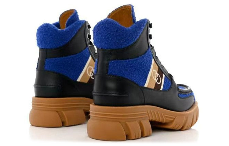 (WMNS) Gucci x North Face Romance Ankle High Boots 'Royal Blue Black' 681798-2JW20-4596