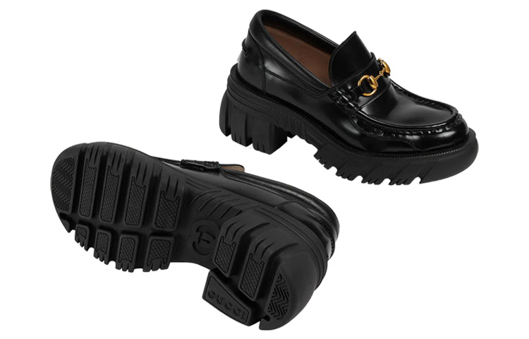 (WMNS) Gucci Loafer with Horsebit 'Black Leahter' 656869-DKSD0-1000