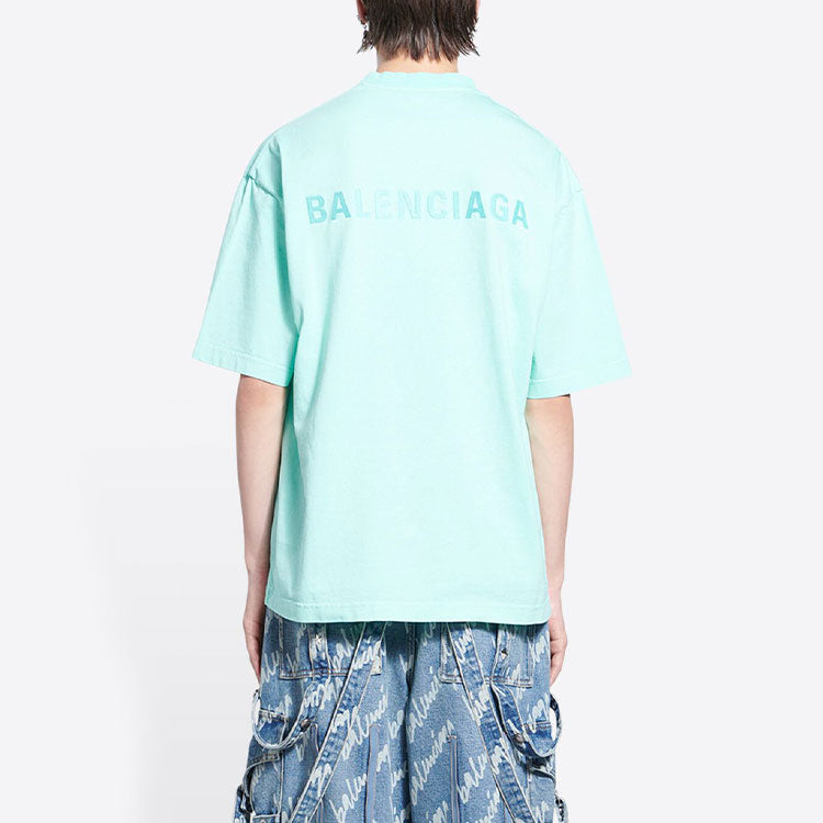 Balenciaga Logo T-Shirt Medium Fit 'Mint Tint' 612966TLVB93062