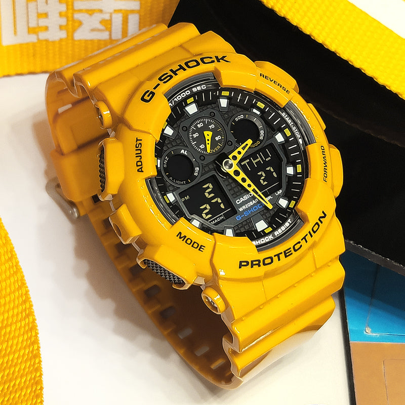 CASIO G-Shock Analog-Digital 'Yellow' GA-100A-9A