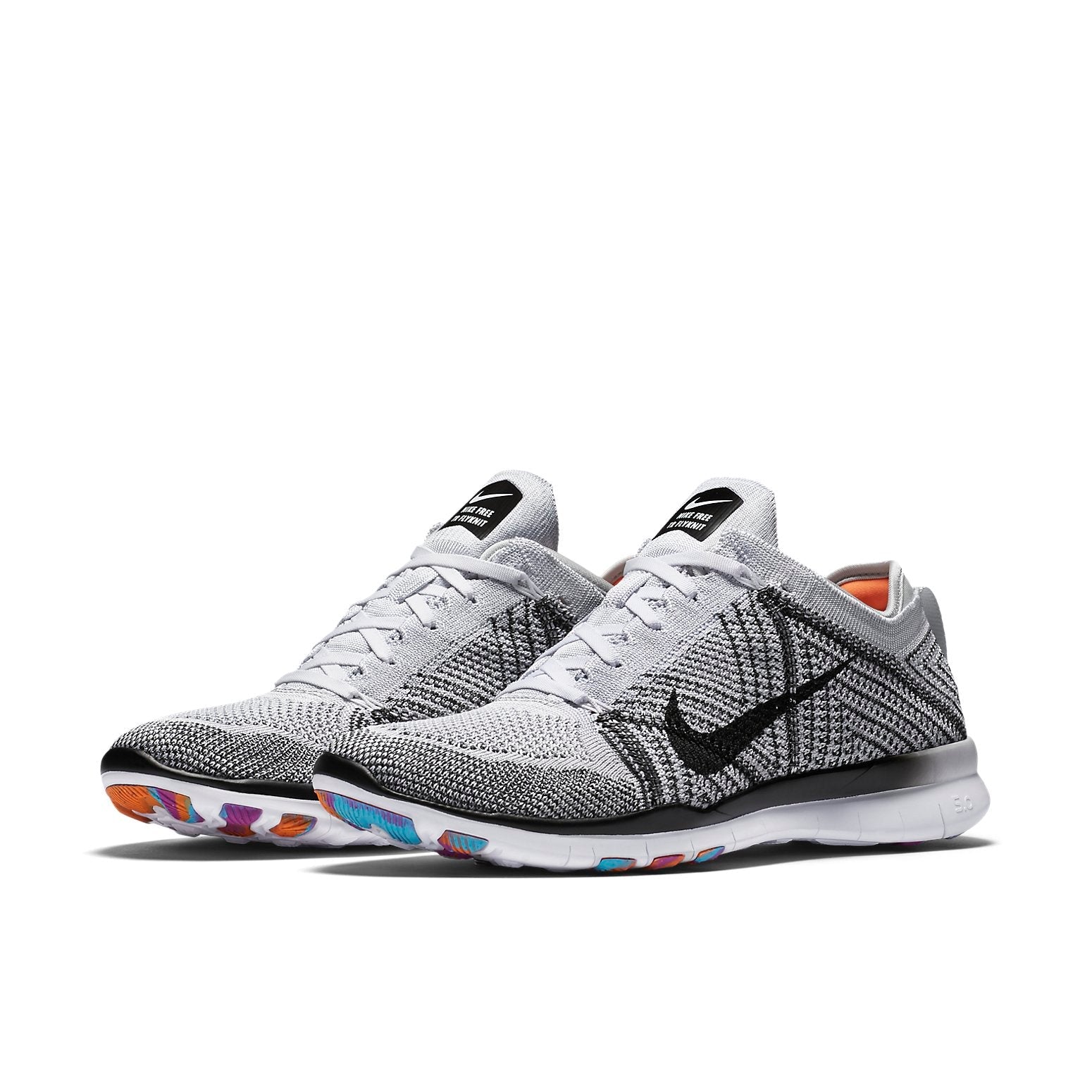 (WMNS) Nike Free TR Trainer Flyknit Low-Top Running Shoes Black/White/Gray 718785-100