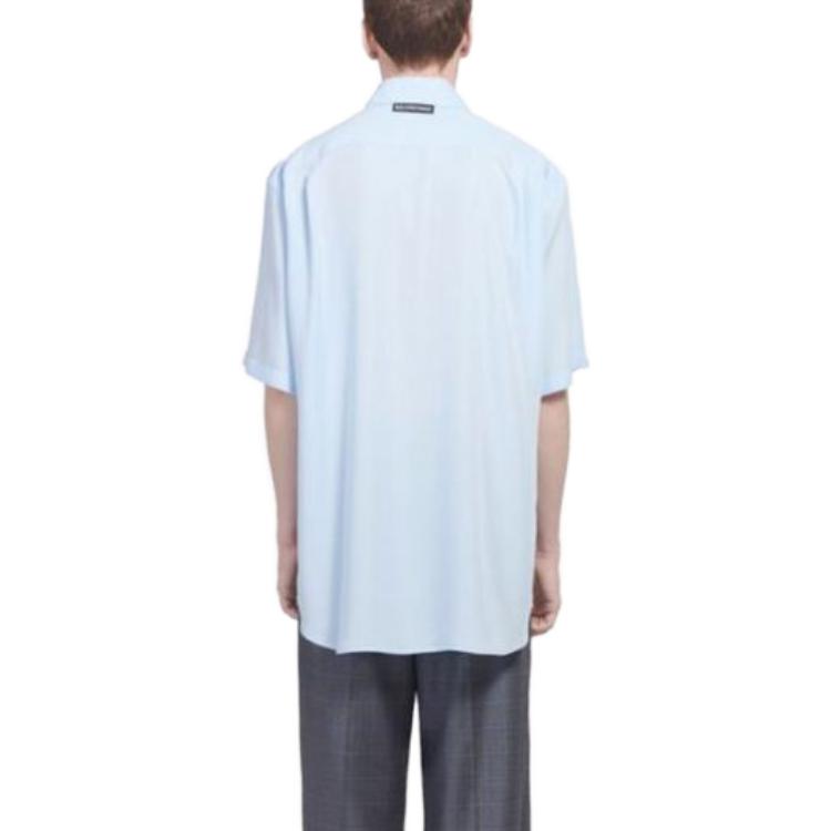 Balenciaga Short Sleeve Shirt 'Light Blue' 584019TFO024850
