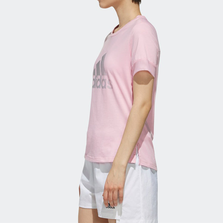 (WMNS) adidas Alphabet Logo Printing Sports Short Sleeve Pink DY8636