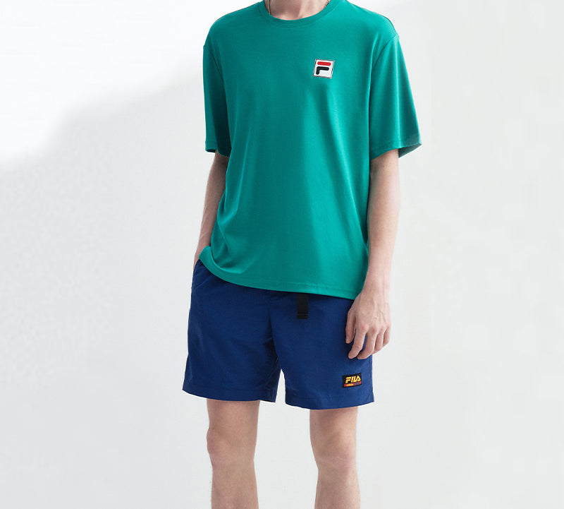 Men's FILA Back Bee Printing Short Sleeve Green T-Shirt F11M028123F-GN