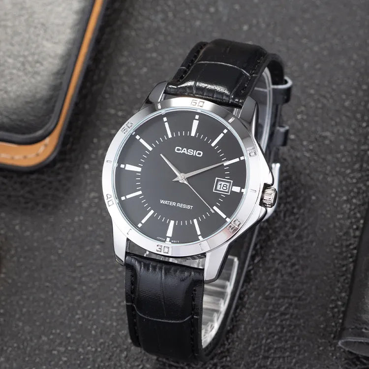 CASIO Quartz Limited Edition Waterproof Mens Black Analog MTP-V004L-1A