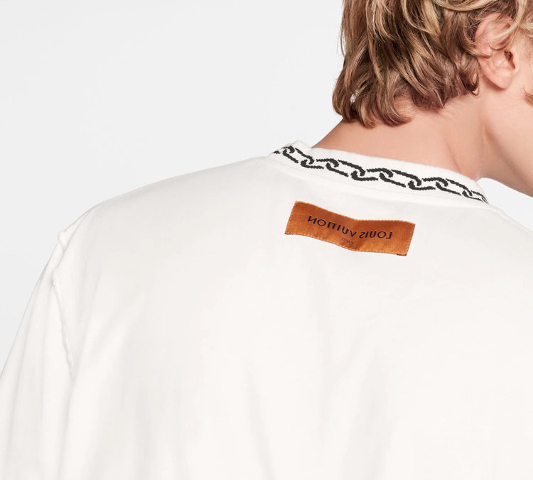 LOUIS VUITTON LV Jacquard Chain Ribbed Collar For Men White 1A5VE9