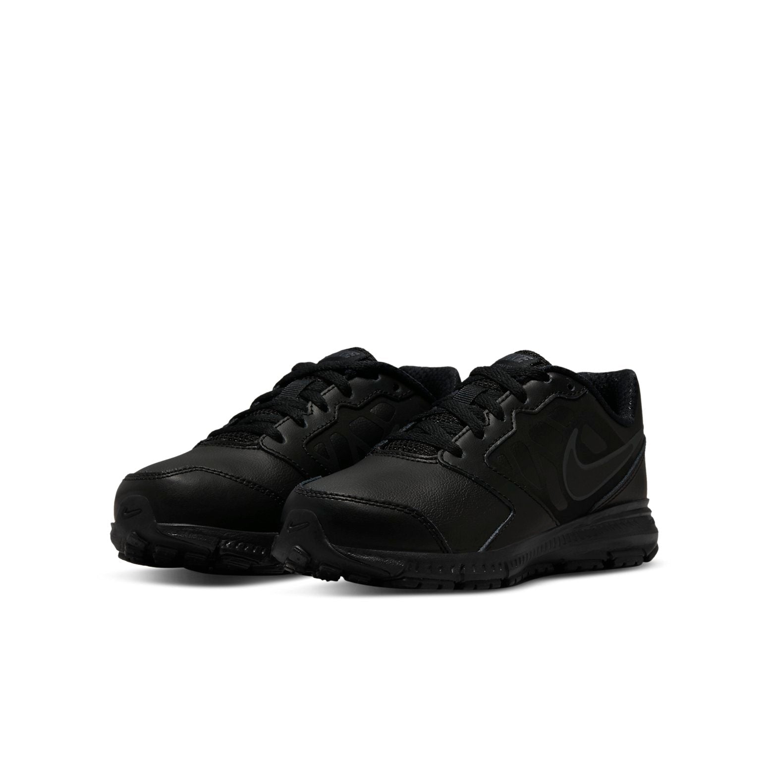 (GS) Nike Downshifter 6 LTR Leather Low-Top K Black 832883-011