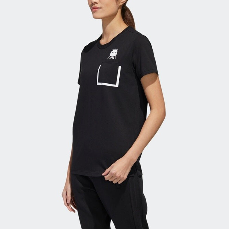 (WMNS) adidas Panda Pocket T-Shirt 'Black' GL5646