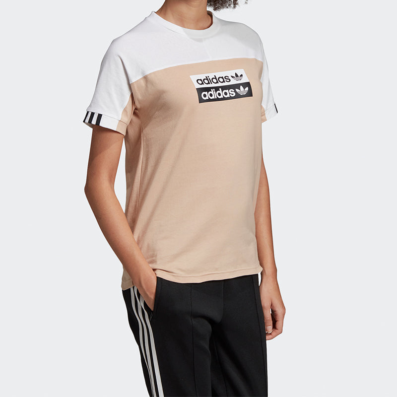 (WMNS) adidas originals Round Neck Pullover Round Neck Short Sleeve Gray FL0054