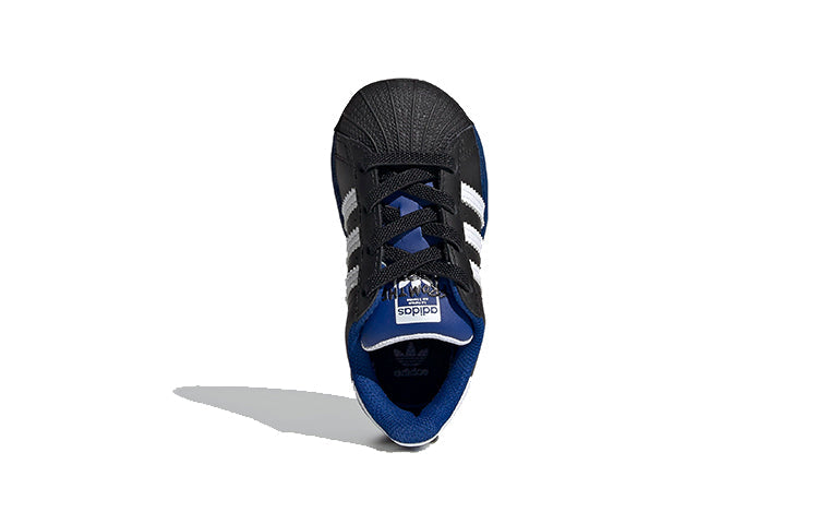 (TD) adidas originals Superstar Shoes Black/Blue FV3662