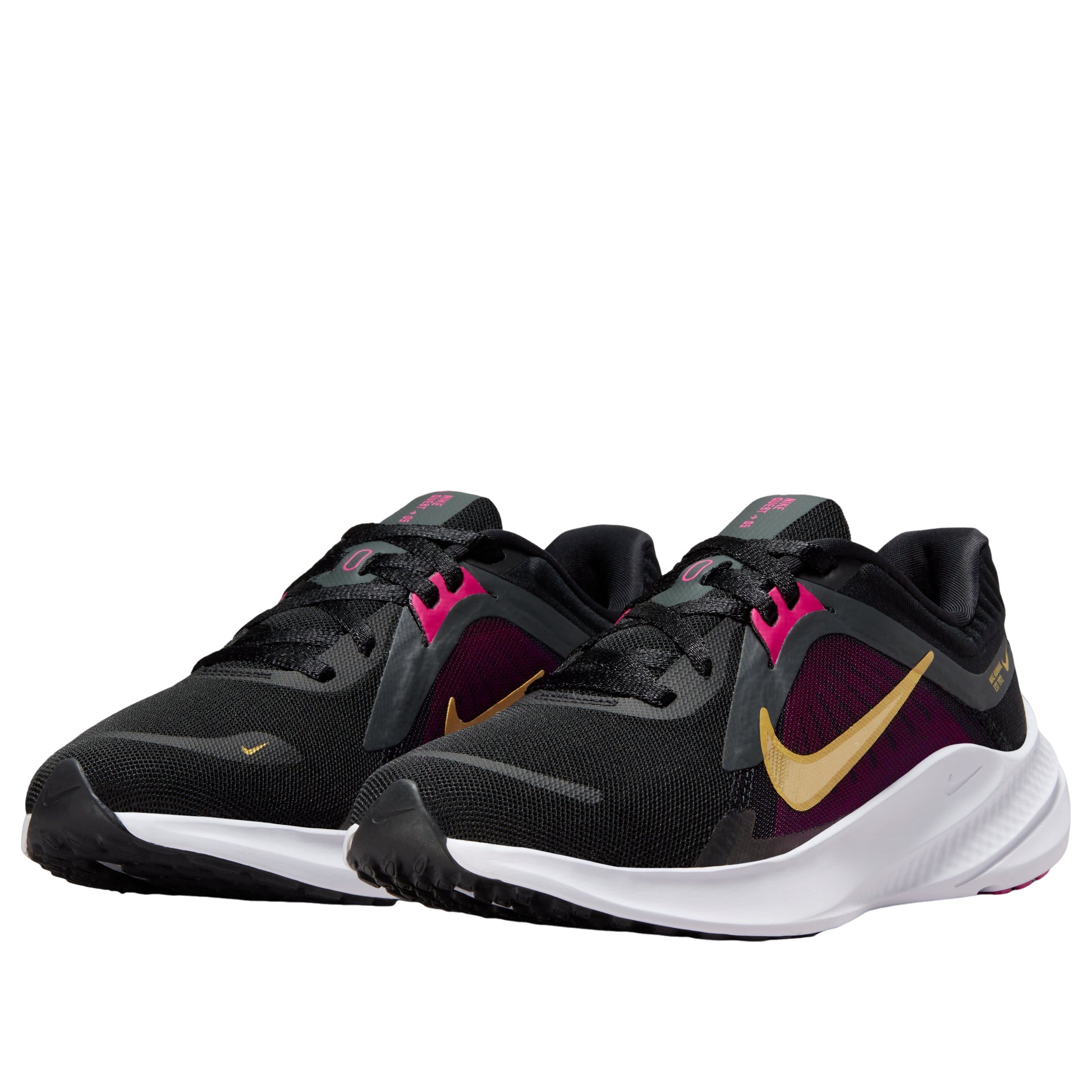 (WMNS) Nike Quest 5 'Black Dark Smoke Grey Fireberry Metallic Gold' DD9291-009
