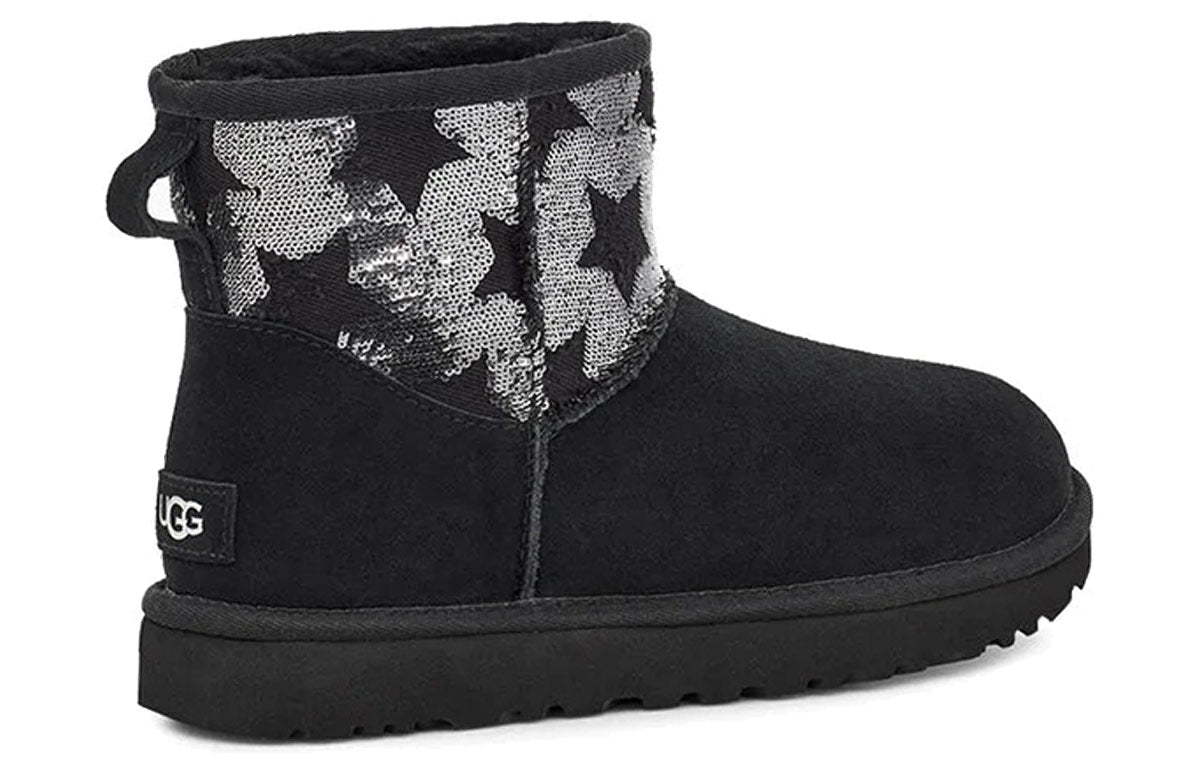 (WMNS) UGG Classic Mini Sequin Stars Star Black 1109441-BLK