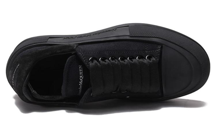 (WMNS) Alexander McQueen Deck Skate Plimsoll Shoes 'Black' 697120W4MV71000