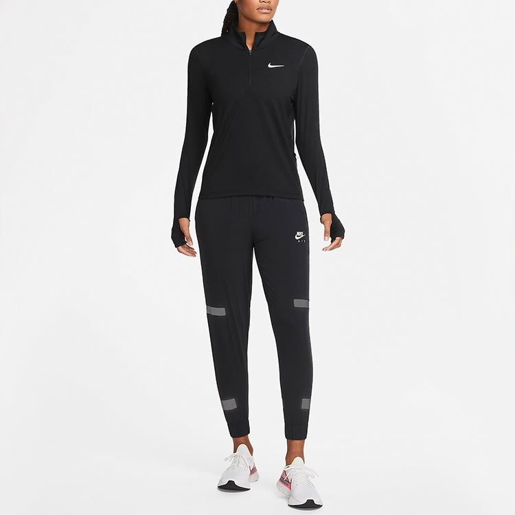 (WMNS) Nike Element Half Zipper Casual Sports Running Black Gym Clothes CU3221-010