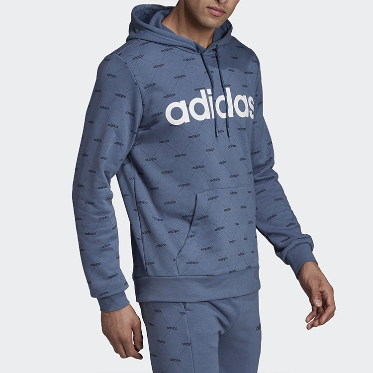 adidas Breathable Casual Sports Hooded SweaterMen Blue EI6276