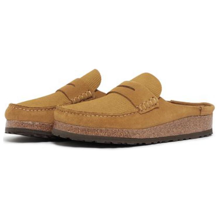 Birkenstock Naples Suede Leather 'Corduroy Cork Brown' 1025472