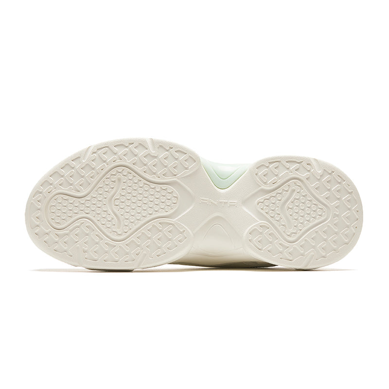 (WMNS) ANTA Platform Leather 'White Green Grey' 922328816-4