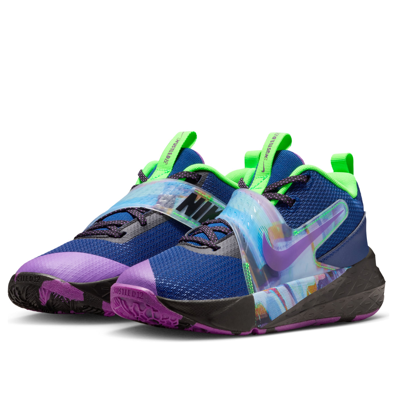 (GS) Nike Team Hustle D 12 'Blue Void Vivid Purple Green Strike' HV2291-400