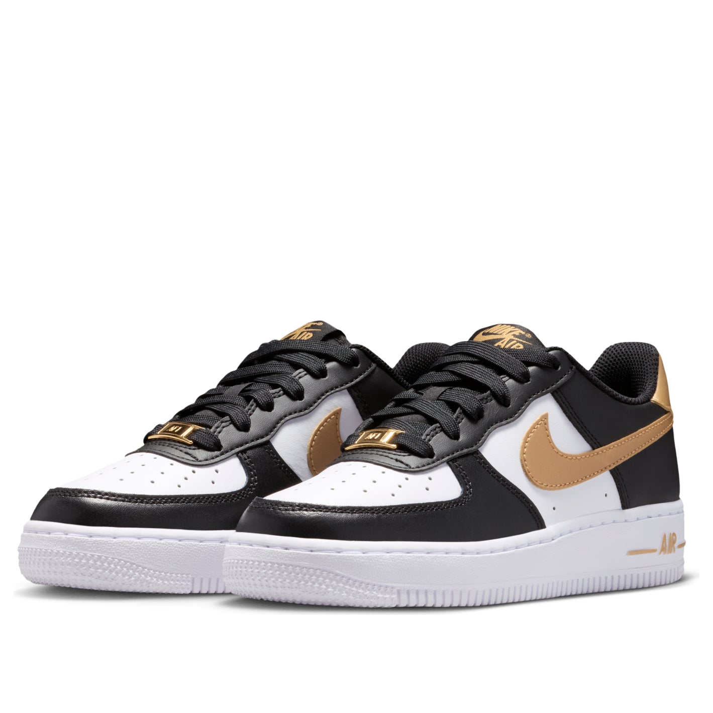 (GS) Nike Air Force 1 Low 'Black White Metallic Gold' CT3839-009
