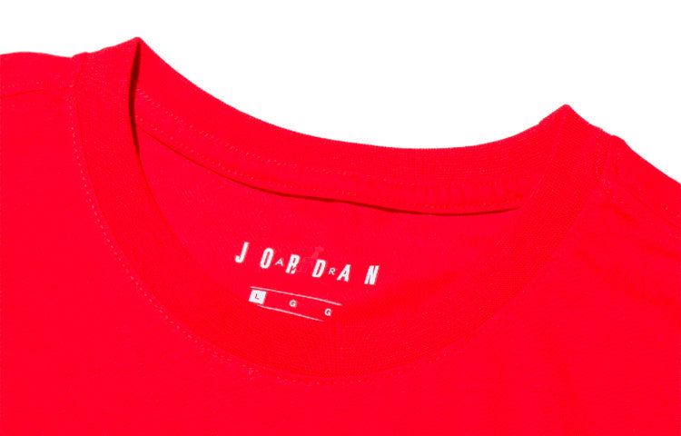 Air Jordan Brand Ss Tee Black Reflective Logo Printing Short Sleeve Red CU1684-657