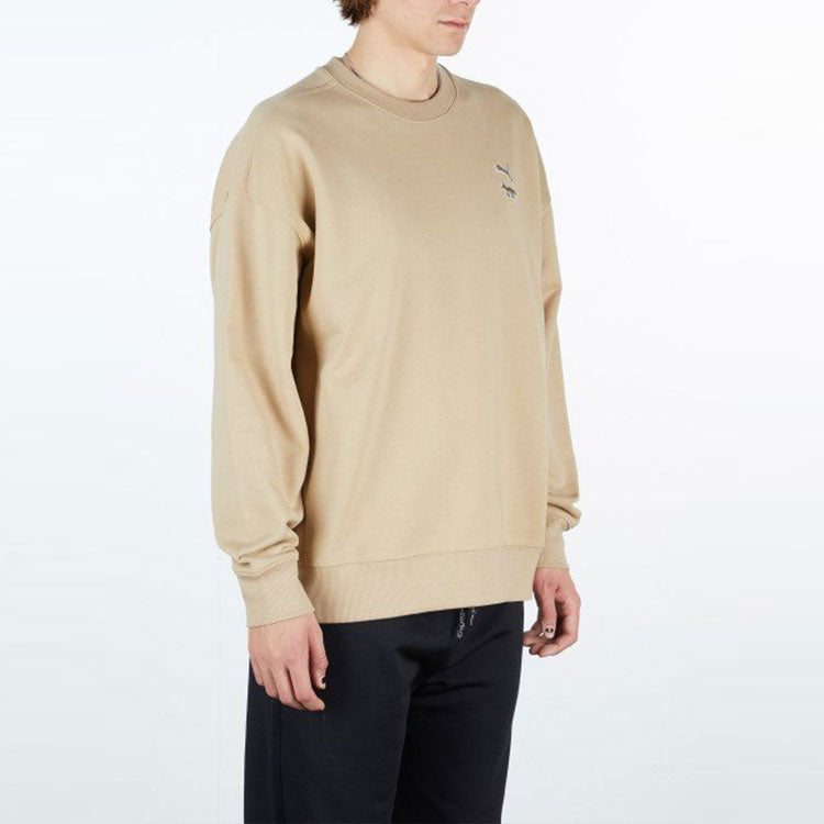 PUMA x Maison Kitsune Unisex Breathable Knitting Round-Neck Sweatshirt Khaki 532324-96