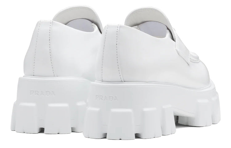 (WMNS) PRADA Brushed Leather Pointy Monolith Loafers 'White' 1D663M_055_F0009_F_055