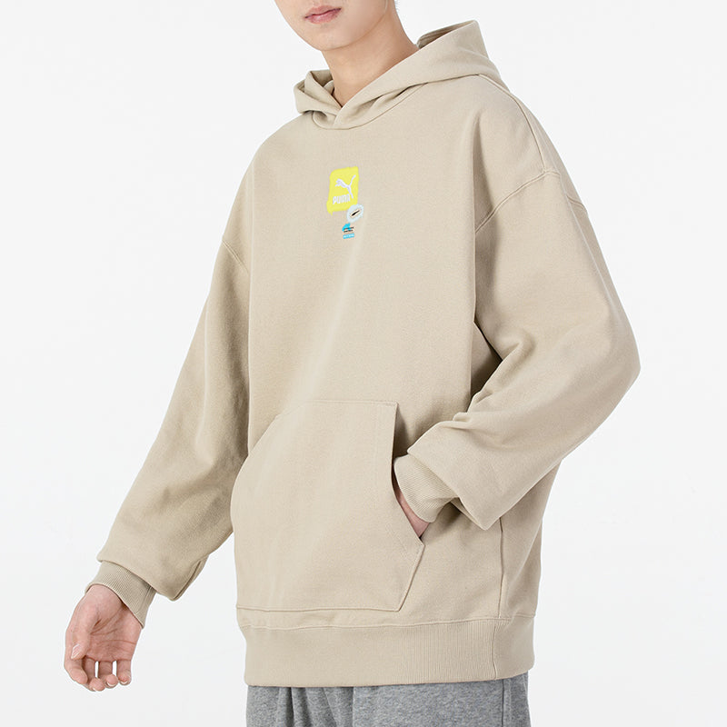 PUMA Oversize Trend Graphic Logo Hoodie 'Beige' 536061-64