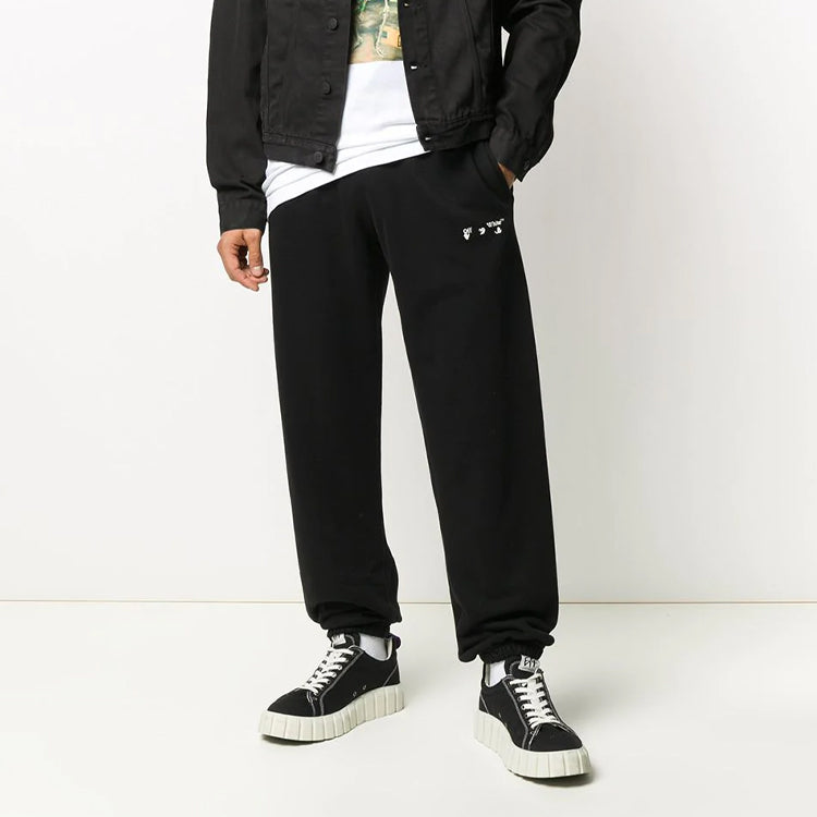 Off-White Diagonal Stripes Printing Trousers Men Black OMCH029F20FLE0011001