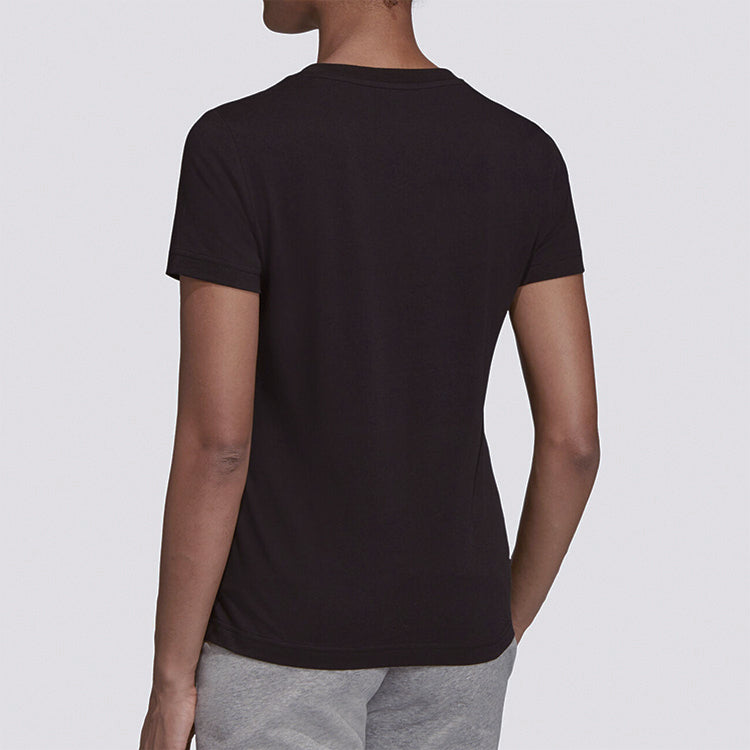 (WMNS) adidas Training Round Neck Pullover Short Sleeve 'Black' EI4586