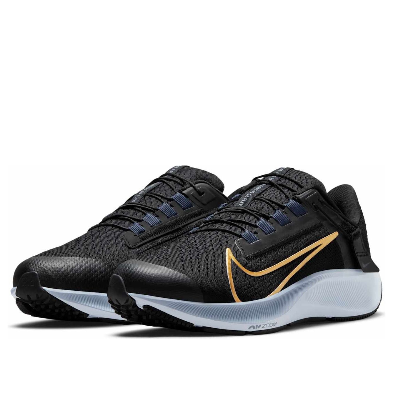 (WMNS) Nike Air Zoom Pegasus 38 FlyEase Wide 'Black Metallic Gold Coin' DA6700-004