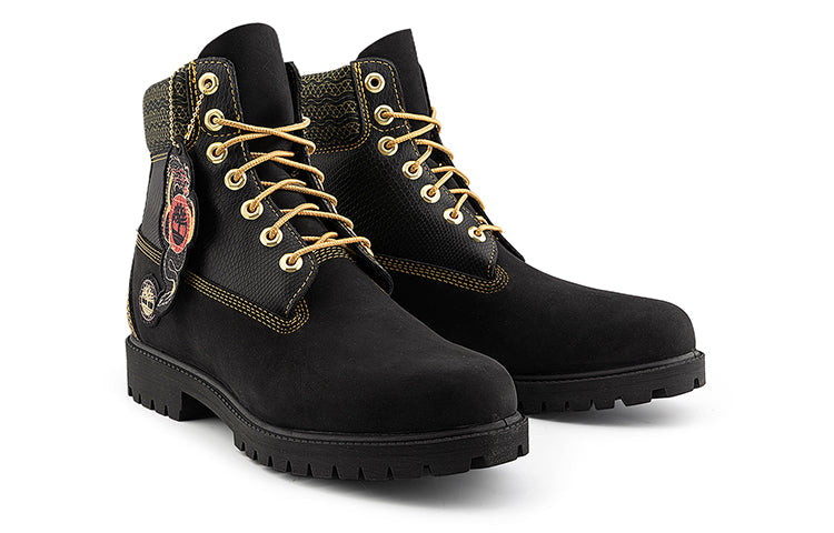 (WMNS) Timberland Lunar New Year 6 Inch Lace Up Boots 'Black Nubuck' A28MBW